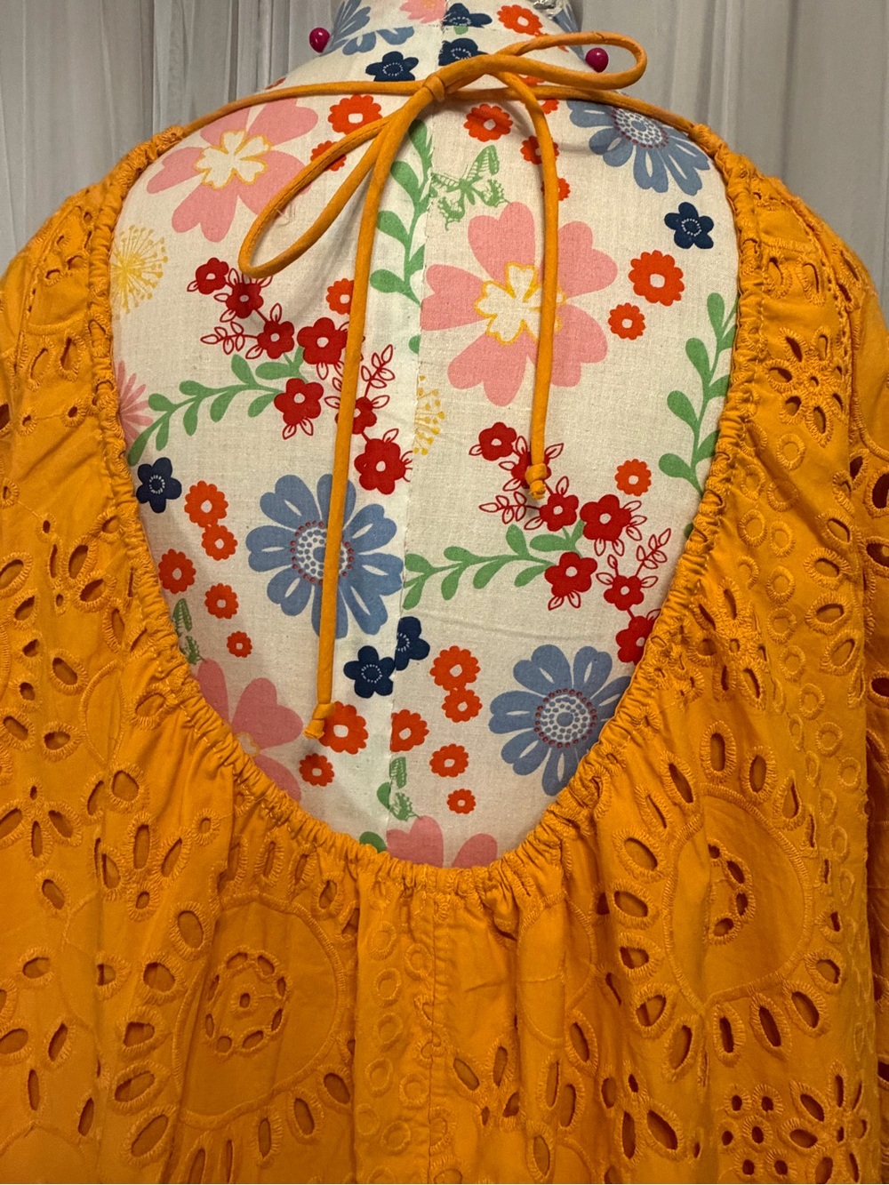 Zara Orange Eyelet Mini Dress - Picture 3 of 8